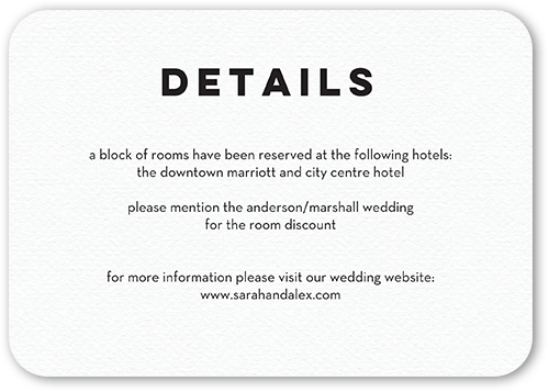 Modern Corners Wedding Enclosure Card, White, 100% Recycled Cardstock , Rounded