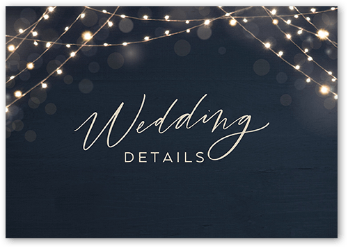 Twinkling Curtain Wedding Enclosure Card, Blue, Matte, Signature Smooth Cardstock, Square