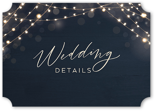 Twinkling Curtain Wedding Enclosure Card, Blue, Signature Smooth Cardstock, Ticket