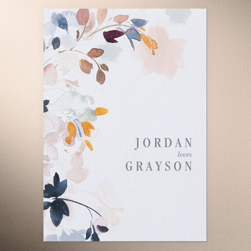 Wild Watercolor Wedding Enclosure Card, Blue, Matte, 100% Recycled Cardstock , Square