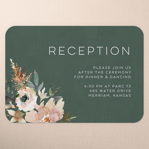 Painted Promise Wedding Enclosure Card, Green, Pearl Shimmer Cardstock, Rounded