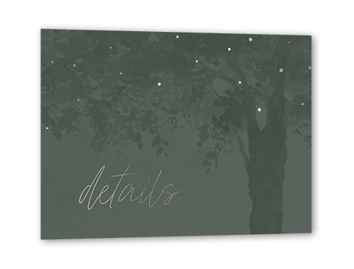 Backyard Twinkle Wedding Enclosure Card, Silver Foil, Beige, Matte, Pearl Shimmer Cardstock, Square, Quarry