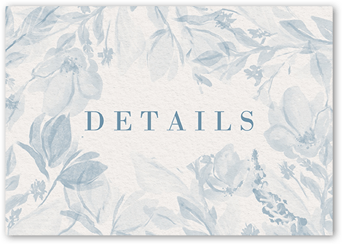 Dusty Blooms Wedding Enclosure Card, Blue, Matte, Signature Smooth Cardstock, Square
