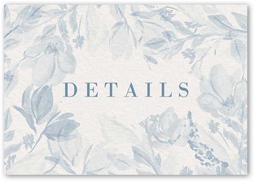 Dusty Blooms Wedding Enclosure Card, Blue, Matte, Pearl Shimmer Cardstock, Square, Marine Layer
