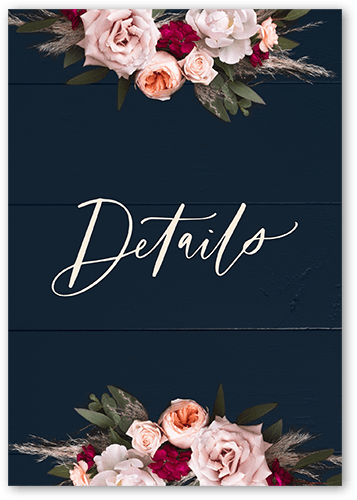 Dark Florals Wedding Enclosure Card, Black, Matte, 100% Recycled Cardstock , Square, Silhouette