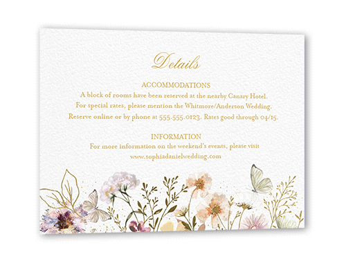 Fairy Tale Wedding Wedding Enclosure Card, Pink, Gold Foil, Matte, Pearl Shimmer Cardstock, Square