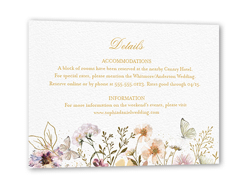 Fairy Tale Wedding Wedding Enclosure Card, Gold Foil, Pink, Matte, Pearl Shimmer Cardstock, Square