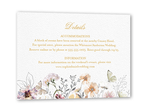 Fairy Tale Wedding Wedding Enclosure Card, Pink, Silver Foil, Matte, Pearl Shimmer Cardstock, Square