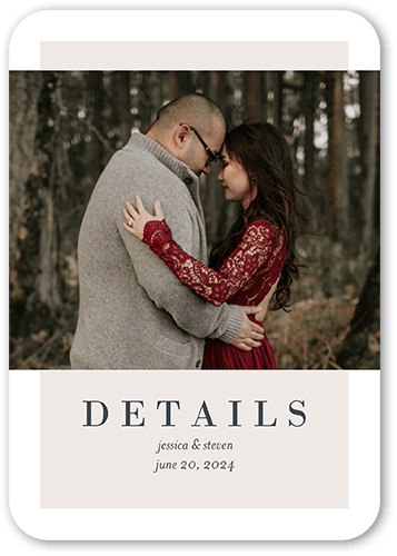 Novel Photo Wedding Enclosure Card, Purple, Pearl Shimmer Cardstock, Rounded, Whisper