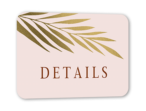 Brilliant Pampas Wedding Enclosure Card, Brown, Gold Foil, Signature Smooth Cardstock, Rounded