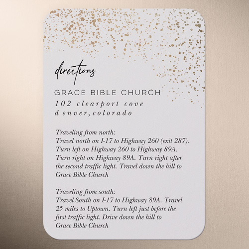 Sparks Fly Wedding Enclosure Card, White, Pearl Shimmer Cardstock, Rounded