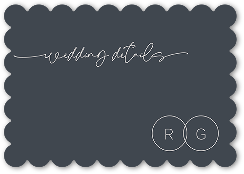Refined Rings Wedding Enclosure Card, Gray, Pearl Shimmer Cardstock, Scallop