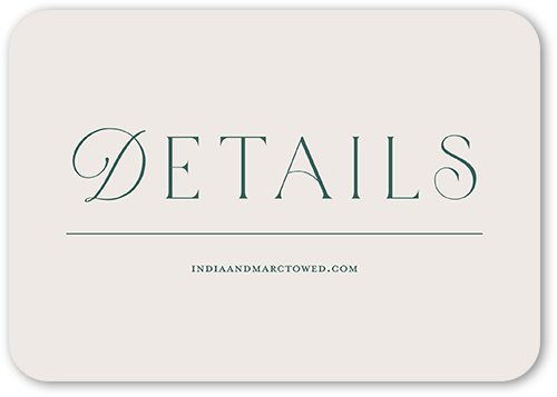 Fancy Feature Wedding Enclosure Card, Gray, Matte, Signature Smooth Cardstock, Rounded, Gray