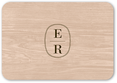 Majestic Monogram Wedding Enclosure Card, Beige, Pearl Shimmer Cardstock, Rounded