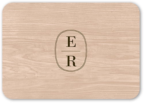 Majestic Monogram Wedding Enclosure Card, Beige, Matte, Signature Smooth Cardstock, Rounded