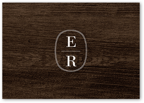 Majestic Monogram Wedding Enclosure Card, Brown, Matte, 100% Recycled Cardstock , Square