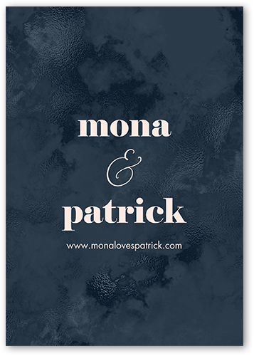 Winsome Wanderlust Wedding Enclosure Card, Blue, Matte, 100% Recycled Cardstock , Square, Navy