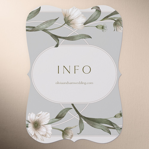 Enveloping Perennial Wedding Enclosure Card, Gray, Pearl Shimmer Cardstock, Bracket