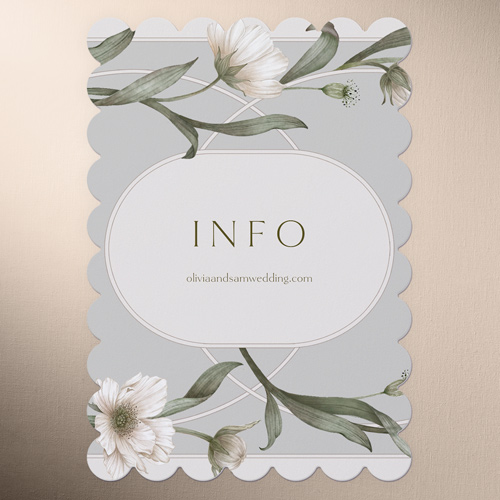 Enveloping Perennial Wedding Enclosure Card, Gray, Pearl Shimmer Cardstock, Scallop