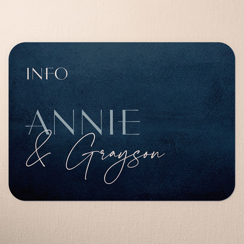 Modern Grace Wedding Enclosure Card, Blue, Pearl Shimmer Cardstock, Rounded