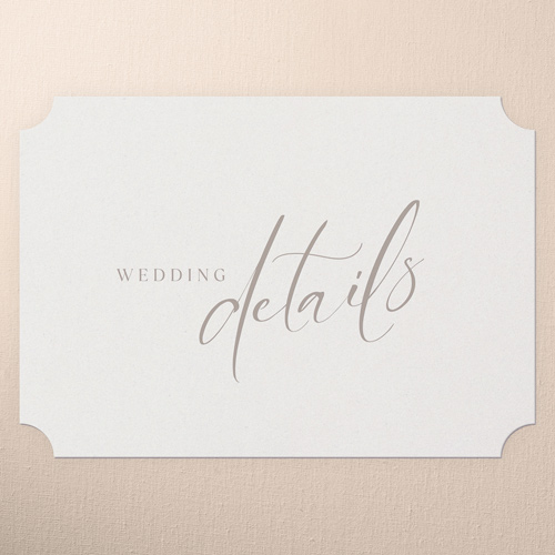 Classic Beauty Wedding Enclosure Card, none, Beige, Signature Smooth Cardstock, Ticket