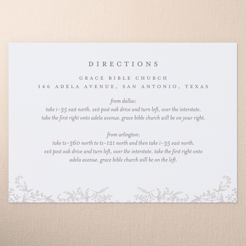 Delicate Florals Wedding Enclosure Card, White, Write Your Own Greeting, Matte, Signature Smooth Cardstock, Square