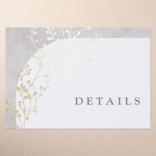 Beaming Branch Wedding Enclosure Card, Gray, Gold Foil, Matte, Signature Smooth Cardstock, Square