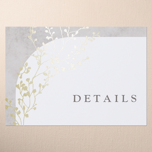 Beaming Branch Wedding Enclosure Card, Gold Foil, Gray, Matte, Signature Smooth Cardstock, Square, Gray