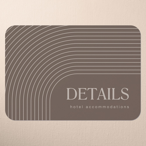 Round Bands Wedding Enclosure Card, Brown, Pearl Shimmer Cardstock, Rounded