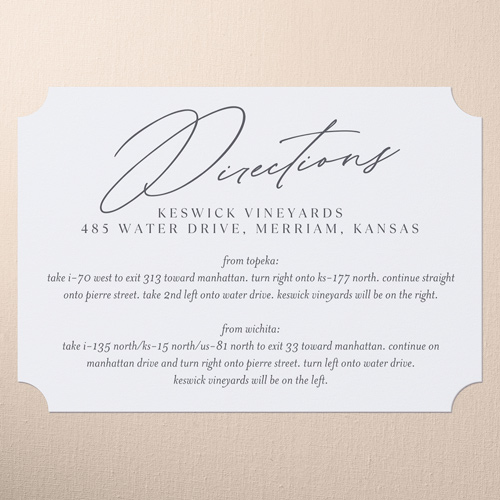 Timeless Typeface Wedding Enclosure Card, White, Signature Smooth Cardstock, Ticket