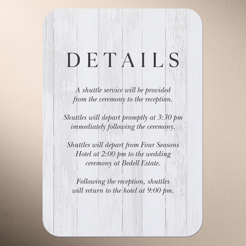 Wooden Wonders Wedding Enclosure Card, White, Signature Smooth Cardstock, Rounded