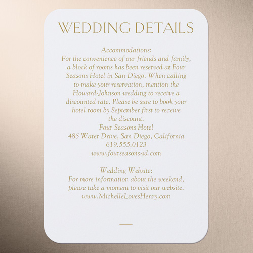 Editable Icon Wedding Enclosure Card, Yellow, Signature Smooth Cardstock, Rounded