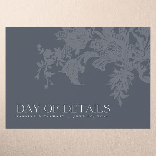 Lace Shadow Wedding Enclosure Card, Gray, Matte, 100% Recycled Cardstock , Square