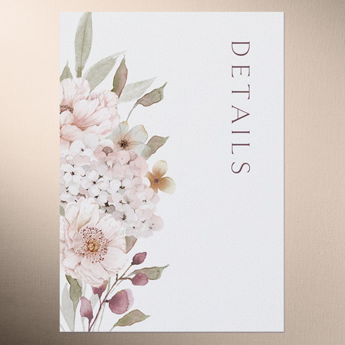 Hydrangea Highlight Wedding Enclosure Card, Pink, Matte, Pearl Shimmer Cardstock, Square, Blush