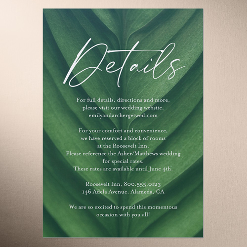 Leafy Lush Wedding Enclosure Card, Green, Matte, 100% Recycled Cardstock , Square