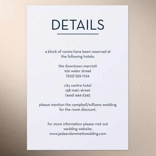 Simple Silhouette Wedding Enclosure Card, Blue, Matte, Signature Smooth Cardstock, Square, Midnight