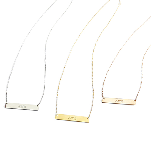 Three Letter Monogram Custom Engraved Necklace Shutterfly
