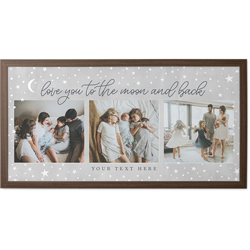 Love You Moon and Stars Farmhouse Sign, Gray