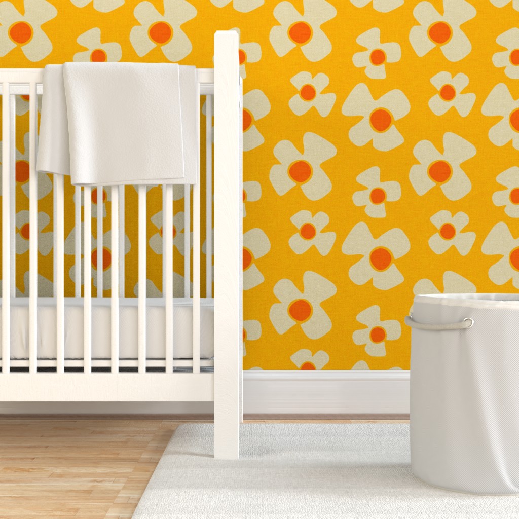 Daisy Floral - Yellow Wallpaper | Shutterfly