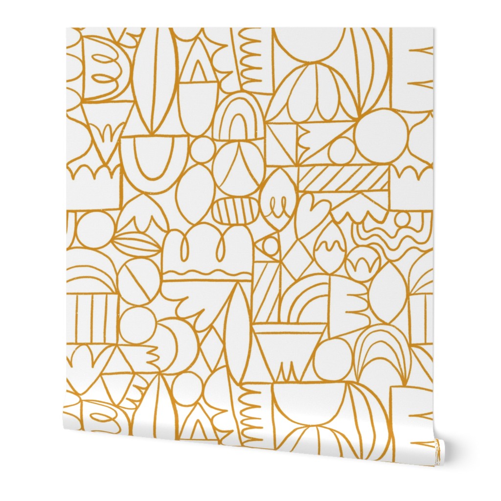 Creative Thinking, Good Thinking - Neutral Wallpaper, 2'x12', Prepasted Removable Smooth, Yellow