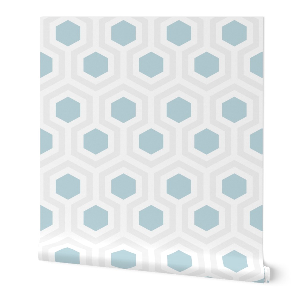 Geometric Hexagon Honeycombs - Blue and Gray Wallpaper | Shutterfly, image size:1024x1024