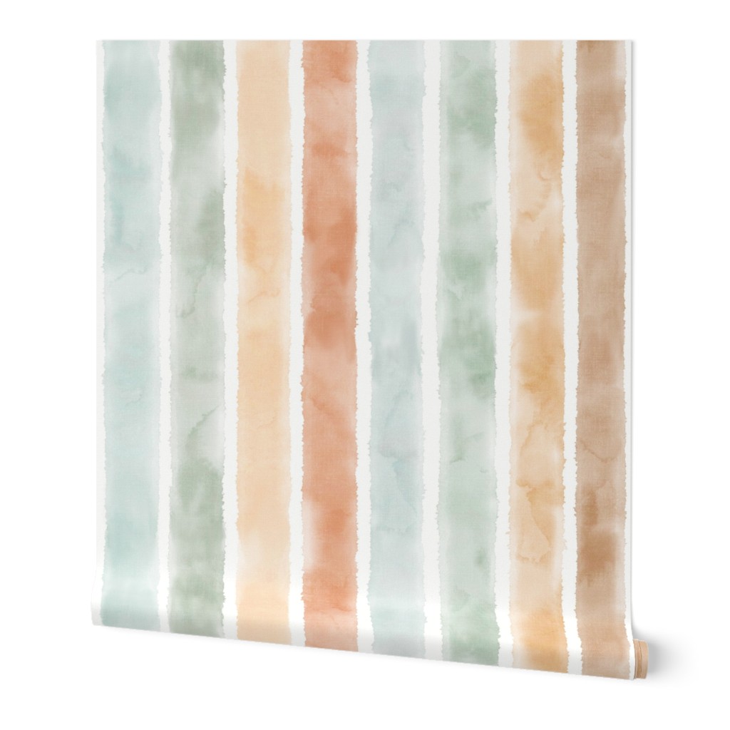 Watercolor Stripes - Earth Tones Wallpaper | Shutterfly
