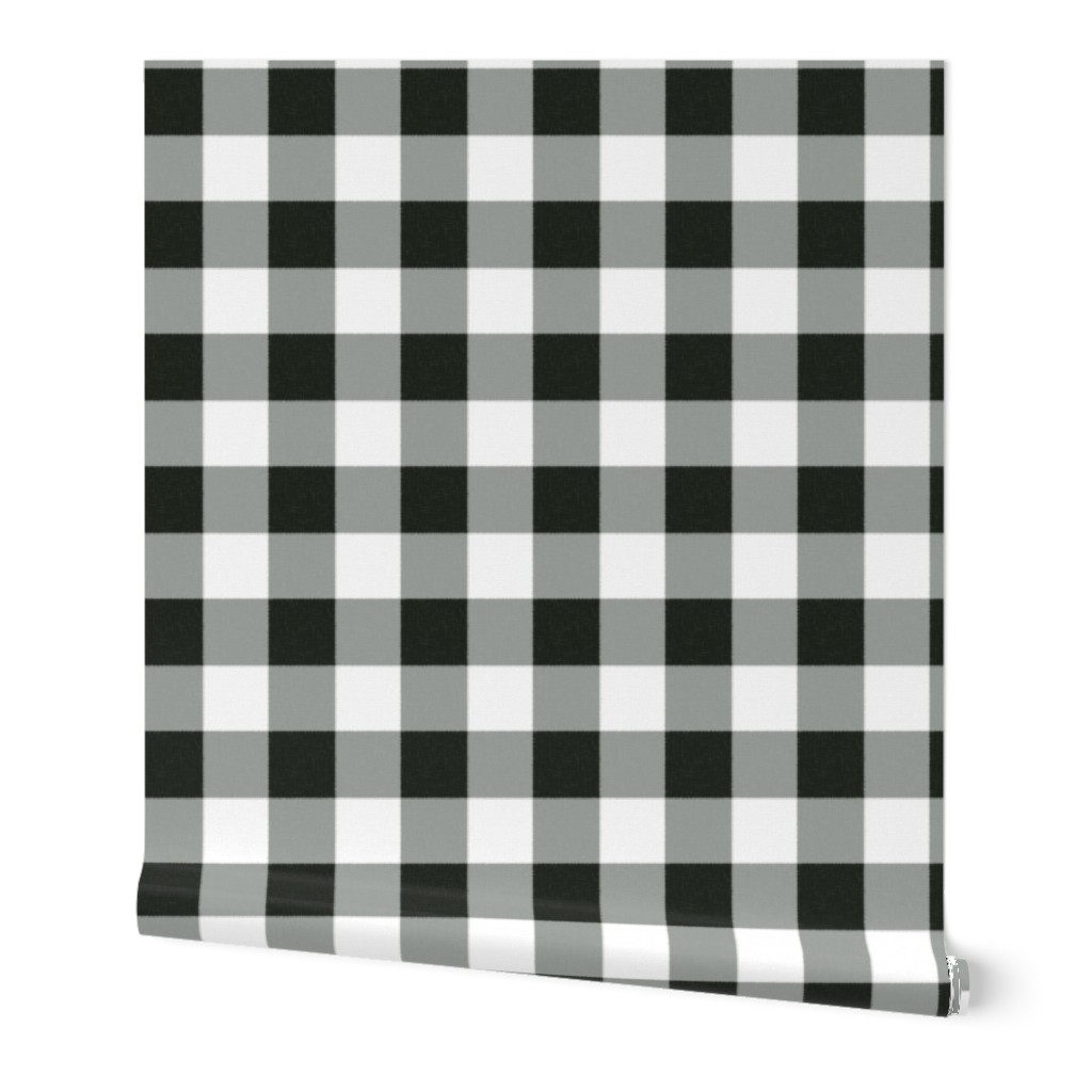 Buffalo Check - Black & White Wallpaper, 2'x9', Prepasted Removable Smooth, Black