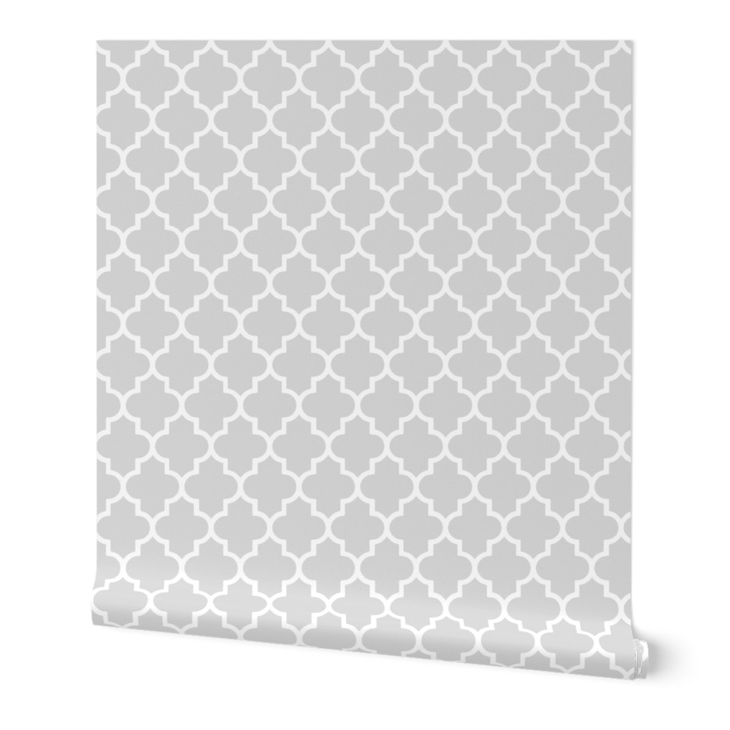 Quatrefoil - Grey Wallpaper, 2'x12', Prepasted Removable Smooth, Gray