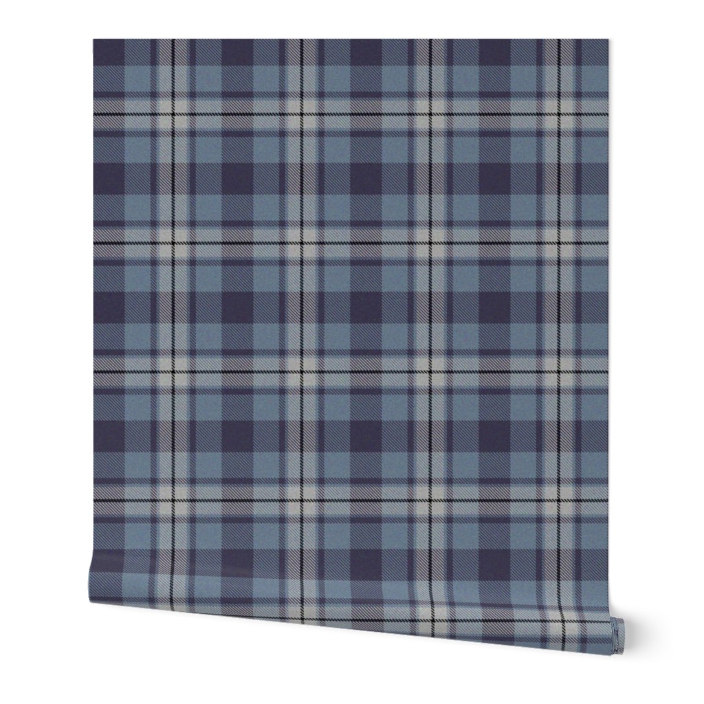 Autumn Plaid - Blue Wallpaper, 2'x3', Prepasted Removable Smooth, Blue