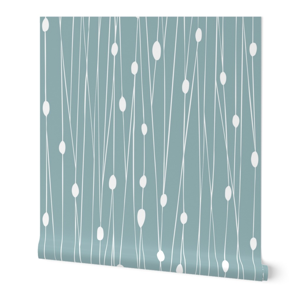 Entangled Geometric Lines Wallpaper, 2'x3', Prepasted Removable Smooth, Blue