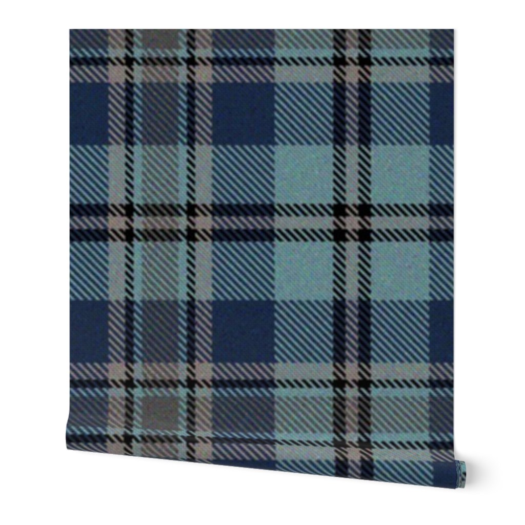 Trendy Plaid - Blue Wallpaper, 2'x12', Prepasted Removable Smooth, Blue