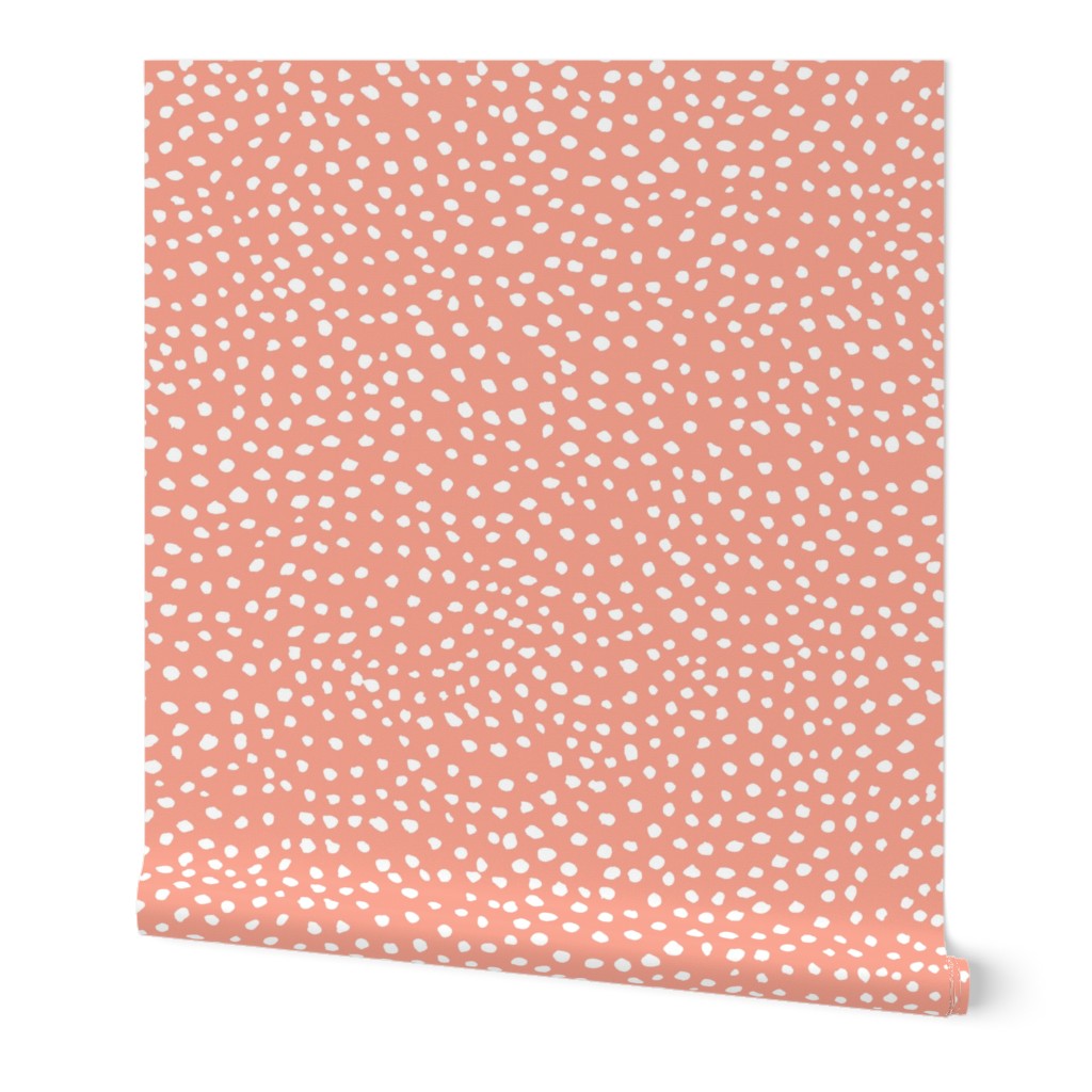 Jubilee Scalloping Dots Wallpaper, 2'x9', Prepasted Removable Smooth, Pink