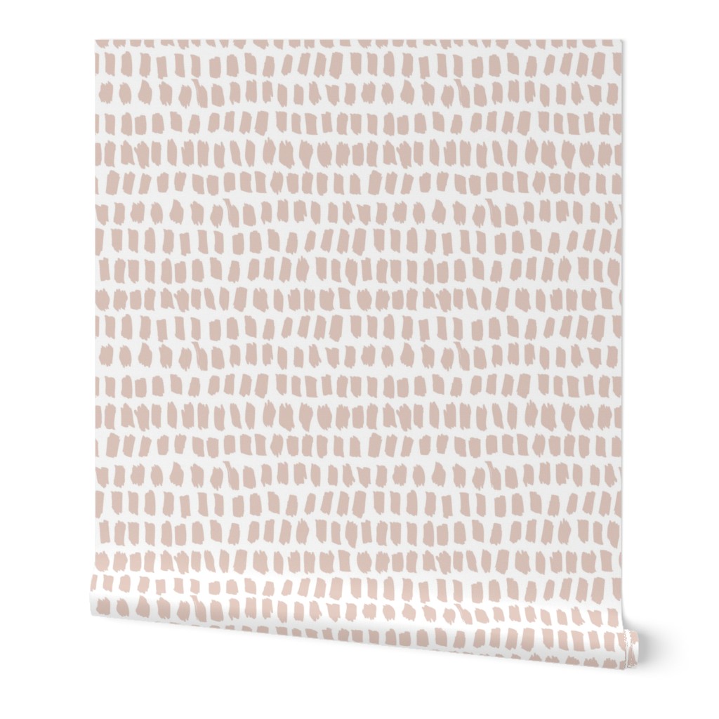 Strokes and Stripes Abstract - Neutral Wallpaper, 2'x12', Prepasted Removable Smooth, Pink