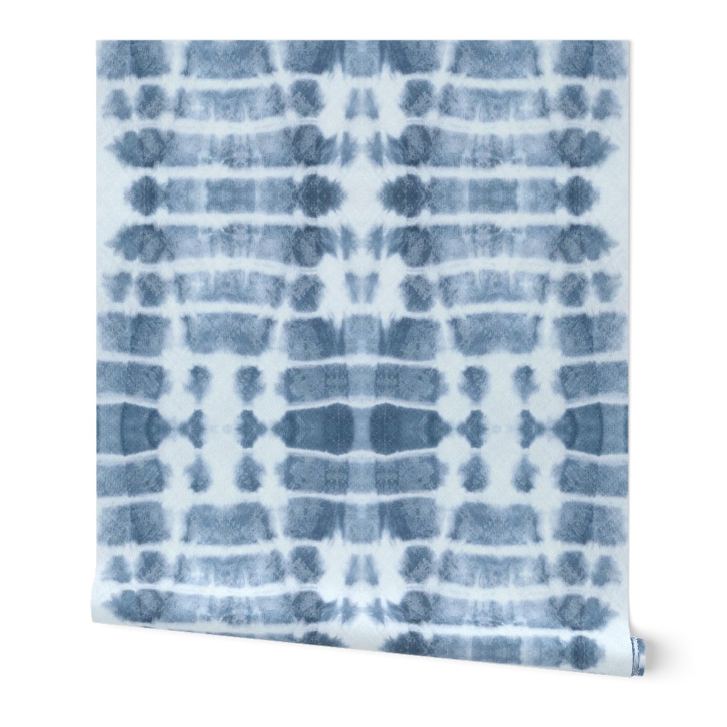 Kanoko Shibori Tie Dye - Blue Wallpaper, 2'x9', Prepasted Removable Smooth, Blue